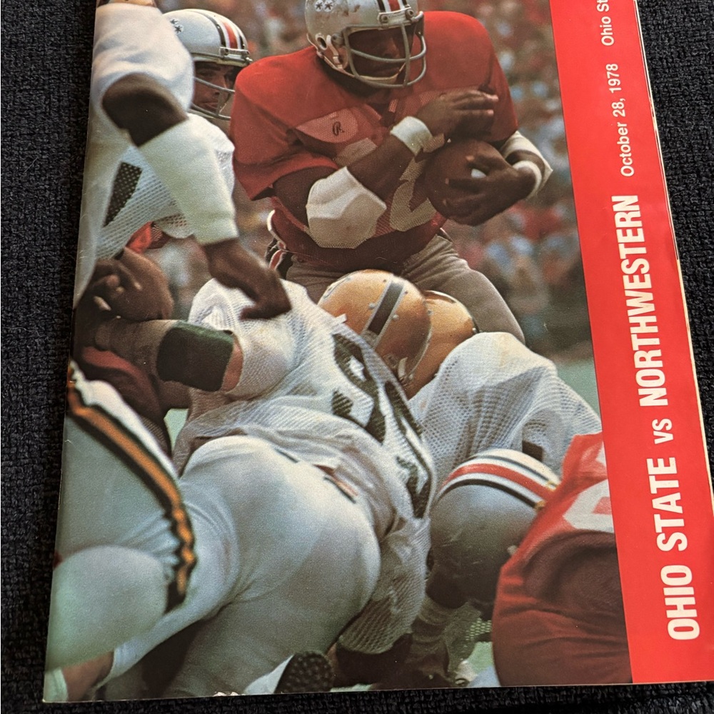 Vintage Ohio State vs Northwestern Football Program - Red